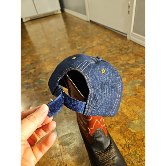 Rodeo Hat Blue Denim Adjustable Back Rodeo Cowboy Outdoor Ball Cap - Picture 5 of 8